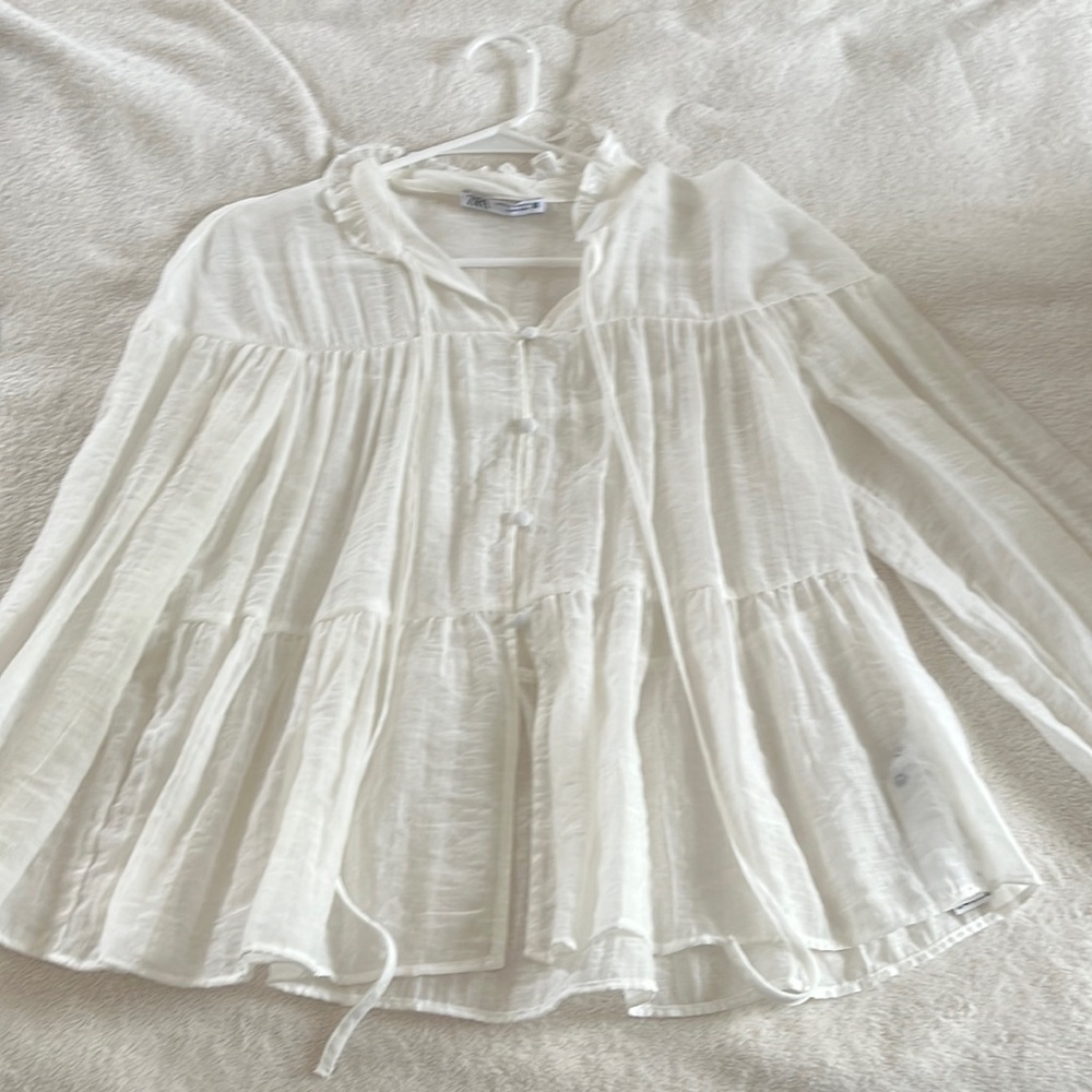 Zara white blouse